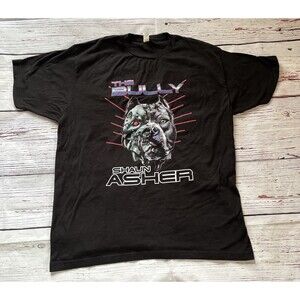 Shaun "The Bully" Asher Pit Bull Graphic MMA Fighter Sponsors T Shirt Size XL